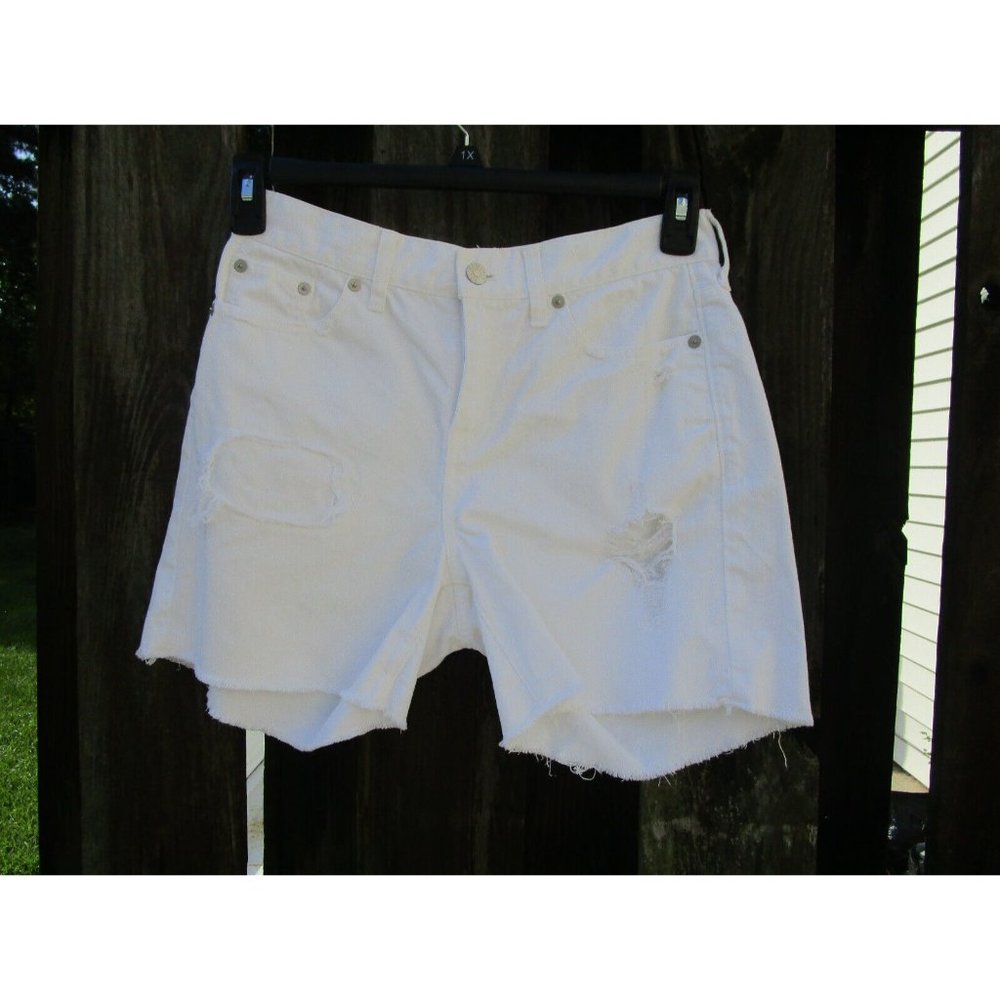 Madewell Relaxed Distressed Denim Shorts White Size 26